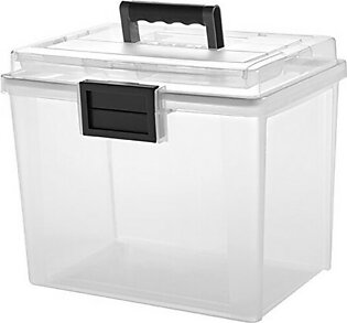 Iris Weather Tight Portable File Box - 4.75 Gal - Heavy Duty - External Dimensions: 13.7" Length X 10.2" Width X 11.9" Height - Plastic - Clear, Gray - Document, Pen/pencil, Business (irs-110350)