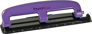 Paperpro 3-hole Punch - 3 Punch Head[s] - 12 Sheet Capacity - 9/32" - Purple, Black (2105_40)
