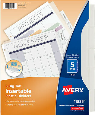 Avery® Big Tab Insertable Plastic Dividers (ave-11835)
