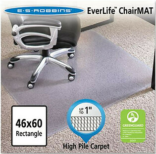 Es Robbins 124377 Performance Series Anchorbar Chair Mat For Carpet Up To 1", 46 X 60, Clear