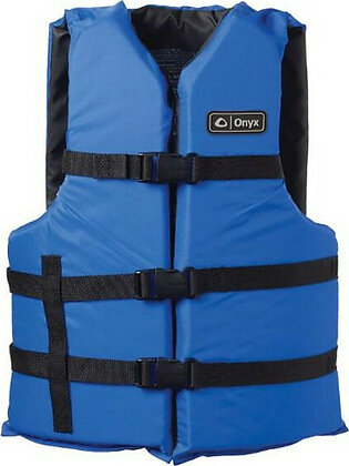 Onyx Universal General Purpose Life Vest - For Swimming - Universal Size for Adult - Nylon, Foam - Black, Blue - Absolute Outdoor 3570-0132