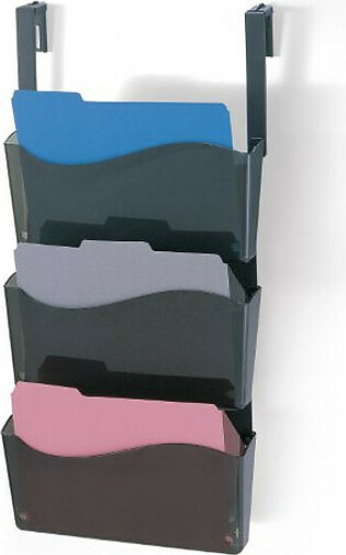 Oic Wall File Organizer With Hanger - 26.5" Height X 13.3" Width X 3" Depth - Plastic - Smoke (OIC21611)