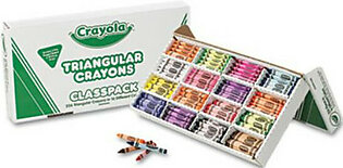 Crayola Triangular Anti-roll Crayons - Black, Blue, Blue Violet, Brown, Carnation Pink, Green, Orange, Red, Red Orange, Red Violet, Violet, ... Wax - 256 / Box (528039)