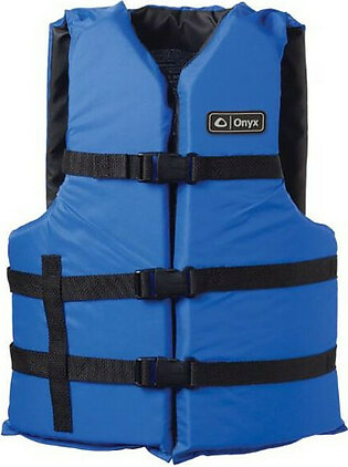 Onyx Universal General Purpose Life Vest - For Swimming - L/3XL Size for Adult - Nylon, Foam - Black, Blue - Absolute Outdoor 3580-0132