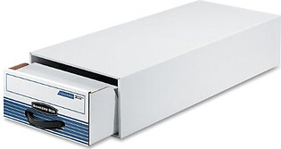 Bankers Box Stor/drawer Steel Plus - Check - Taa Compliant - Stackable - Medium Duty - 5.3" Height X 10.5" Width X 25.3" Depth External Dimensions - Steel, Plastic - White, Blue - File (FEL00302)