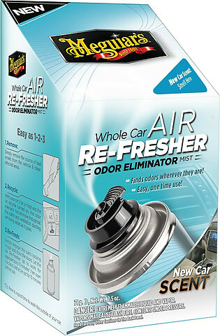 Meguiar's Automotive G16402 Meguiar's Whole Car Air Re-fresher Odor Eliminator Aerosol, New Car Scent, 2 Oz.