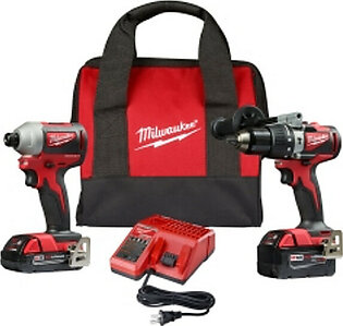 Milwaukee Electric Tools 2893-22CX Milwaukee M18 Brushless 2-tool Combo Kit, Hammer Drill/impact Driver