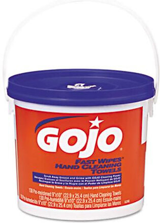 Gojo 6298 Fast Wipes Hand Cleaning Towels, 7 3/4 X 11, 130/bucket, 4 Buckets/carton
