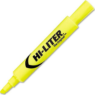 Avery Hi-liter Desk Style Highlighter - Chisel Marker Point Style - Fluorescent Yellow Ink - Yellow Barrel - 12 / Dozen (24000)