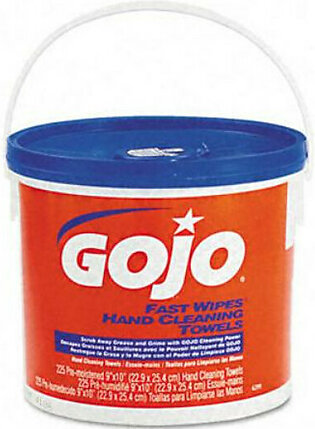 Gojo 629902EA Fast Towels Hand Cleaning Towels, Cloth, 9 X 10, Fresh Citrus, Blue, 225/bucket