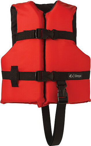 Absolute Outdoor 103000-100-001-12 Onyx Nylon General Purpose Life Jacket - Child 30-50lbs - Red