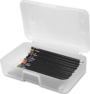 Gem Office Products Pencil Box - 2.5" Height X 8.5" Width X 5.5" Depth External Dimensions - Polypropylene - Clear - Pen/pencil (GEM34104)