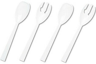 Tablemate Fork & Spoon Serving Set - 4 Piece[s] - 12pack - Plastic - White (W95PK4)