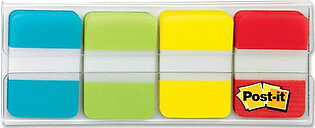 Post-it 1" Solid Color Self-stick Tabs - Write-on - 88 / Pack - Aqua, Yellow, Lime, Red Tab (686ALYR1IN)