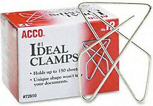 Acco Ideal Butterfly Clamp - Large - 12 / Box - Silver (ACC72610)