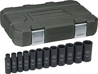 Gearwrench 84942N 12 Piece 1/2" Drive 6 Point Sae Deep Impact Socket Set