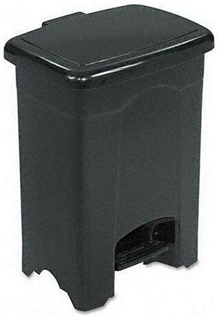 Safco Plastic Step-on Receptacle - 4 Gal Capacity - 15" Height X 12" Width X 10" Depth - Plastic - Black (9710BL)