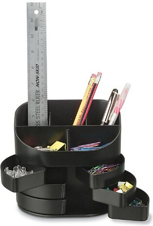 Oic 2200 Series Double Supply Organizer - 4.5" Height X 5" Width X 3.8" Depth - 11 Compartment[s] - Plastic - Black (OIC22822)