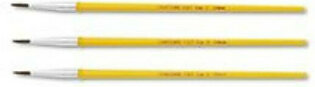 Crayola Natural Paint Brushes - 3 Brush[es] - No. 2 - Metal Ferrule - Plastic Handle - Yellow (051127002)