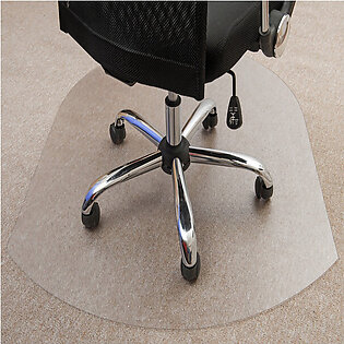 Cleartex Contoured Chair Mat - Office, Home - 49" Length X 39" Width X 90 Mil Thickness Overall - Polycarbonate - Clear (119923SR)