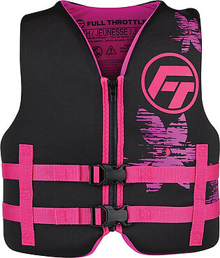 Absolute Outdoor 142100-105-002-22 Full Throttle Youth Rapid-dry Life Jacket - Pink/black