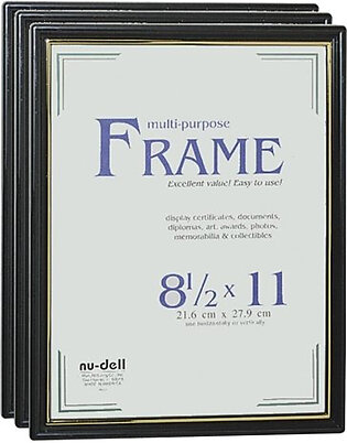 Nu-dell Easy Slide-in Document Frame - 8.50" X 11" Insert - Horizontal, Vertical - Plastic - Black (NUD11888)