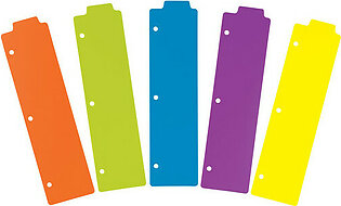 Avery Dennison 24908 Tabbed Snap-in Bookmark Plastic Dividers, Assorted Solid Color, 5-tab, 3x11 1/2
