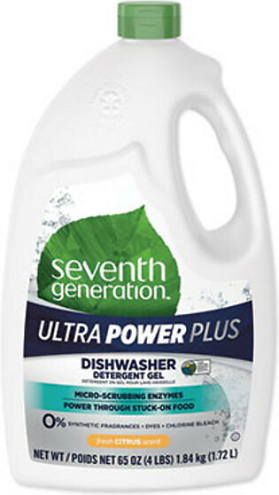 Seventh Generation SEV22929CT Natural Auto Dishwasher Gel, Ultra Power Plus, Fresh Citrus, 65 Oz Bottle, 6/ct