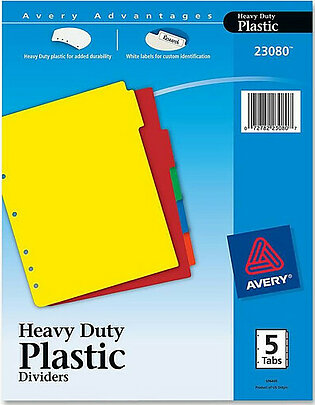 Avery Plastic Tab Divider - Blank - 8.50" X 11" - Multicolor Tab (AVE23080)