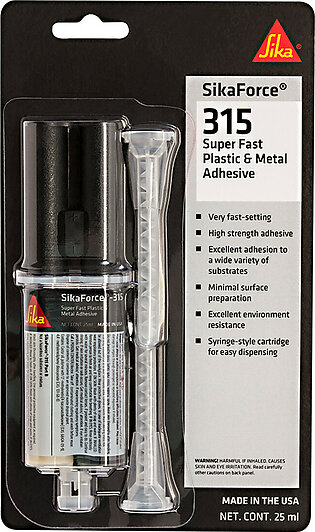 Sika 613773 Sikaforce® 315 Super Fast Plastic & Metal Adhesive - Black - 3oz Tube