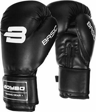 BoyBo Basic Boxing gloves K/W, 12 OZ, black