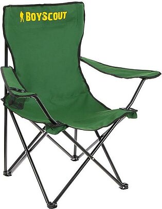 A campsite arming chair with armrests, in a case, 84 x 53 x 81 cm