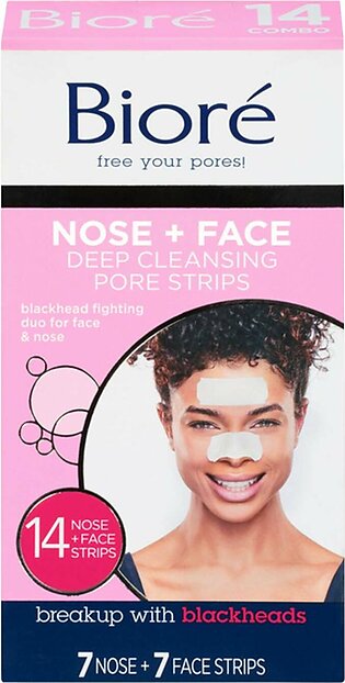 Biore Nose+Face Deep Cleansing Pore Strips 14ct