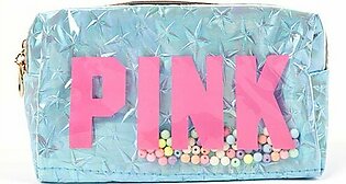 Pink Star Giltter Square Makeup Bag