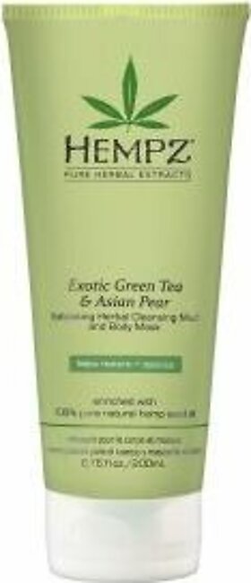 Hempz Exotic Green Tea & Asian Pear Exfoliating Herbal Cleansing Mud and Body Mask 6.76 oz