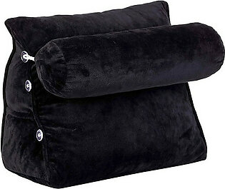 Plush Wedge Backrest Pillow with Neck Bolster