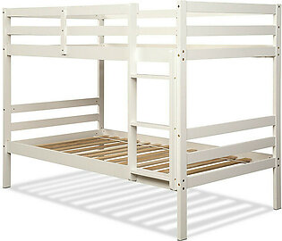 Wood Twin Over Twin Bunk Beds with Ladder