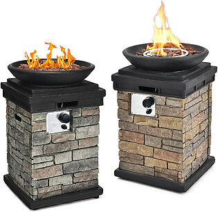 Propane Fire Bowl with Lava Rocks, Electronics Starter & Weather Cover