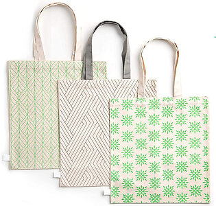 Reusable Organic Cotton Tote Style All-Purpose Bags (3-Pack)