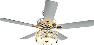 52-Inch Classical Crystal Ceiling Fan Lamp