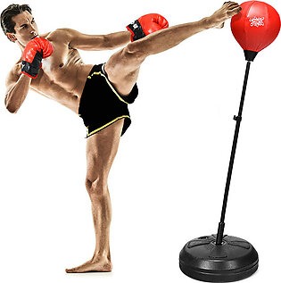 Boxing Punching Bag with Height Adjustable Stand and Boxing Gloves
