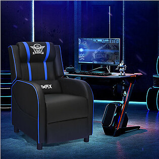 Massage Gaming Recliner PU Leather Chair with Footrest & Remote