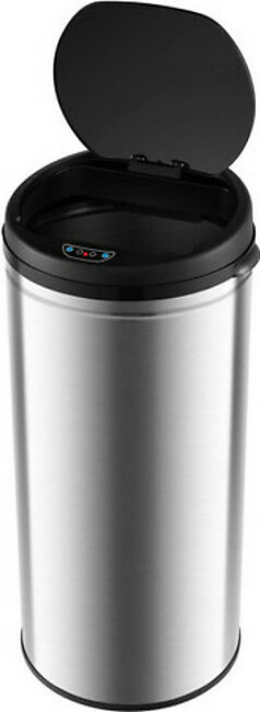 8-Gallon Automatic Trash Can with Stainless Steel Frame