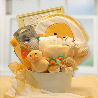 New Baby Bath Time Gift Basket (Yellow)