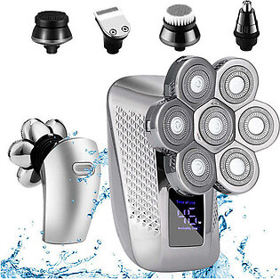5-in-1 Hair Trimmer Electric Shaver Rotary Razor Washing 7D Shaver Beard Nose Rechargeable Waterproof for Men