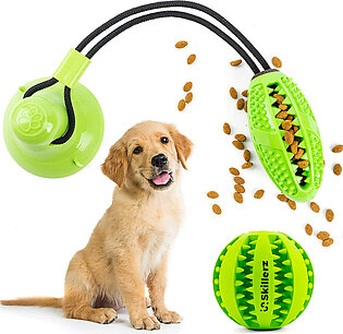 Suction Cup Dog Food Dispensing Toy Chew Ball