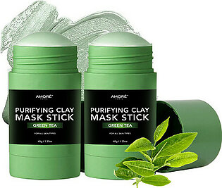 Amoré Paris® Green Tea Purifying Clay Mask Stick for All Skin Types (2-Pack)