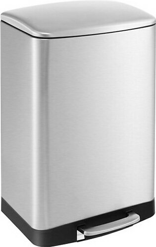 13.2-Gallon Stainless Steel Trash Can with Lock Device