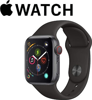 Apple Series 4 Watch, Aluminum Case, Black Sport Band, 40mm