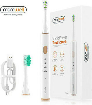 Mornwell® Electric Sonic Toothbrush T32 with 2 Brush Heads and USB Charger